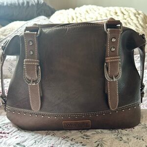 Wrangler Brown Leather Women's Bag + Wallet